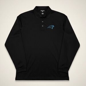Carolina Panthers Shirt Men's Stretch Polo NFL Long Sleeve Large Activewear